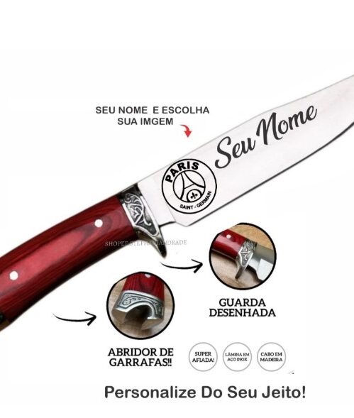 Faca Personalizada com Seu nome + Logomarca